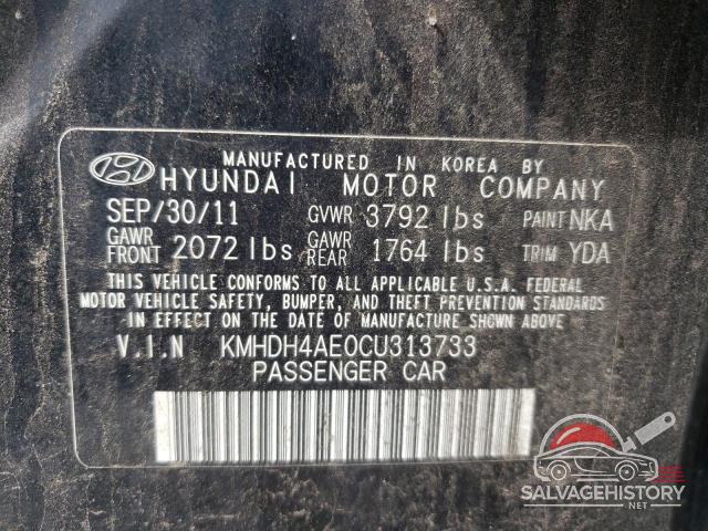 KMHDH4AE0CU313733 2012 HYUNDAI ELANTRA photo no. 12