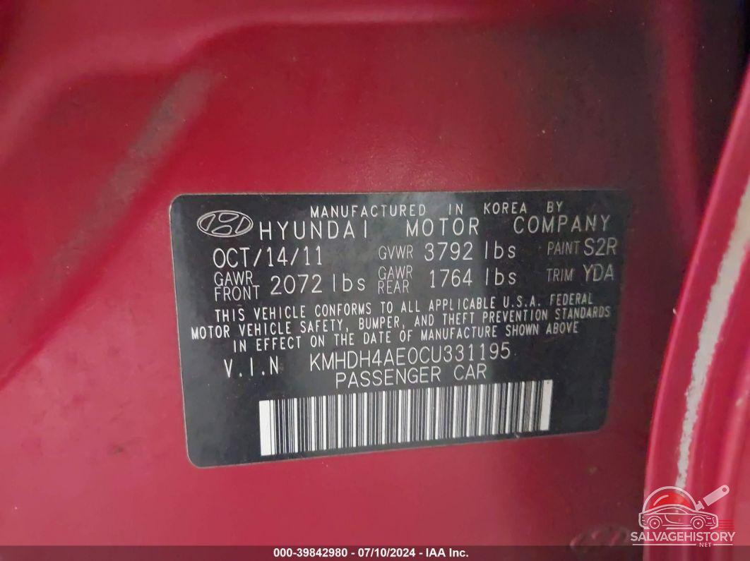 KMHDH4AE0CU331195 2012 HYUNDAI ELANTRA photo no. 9