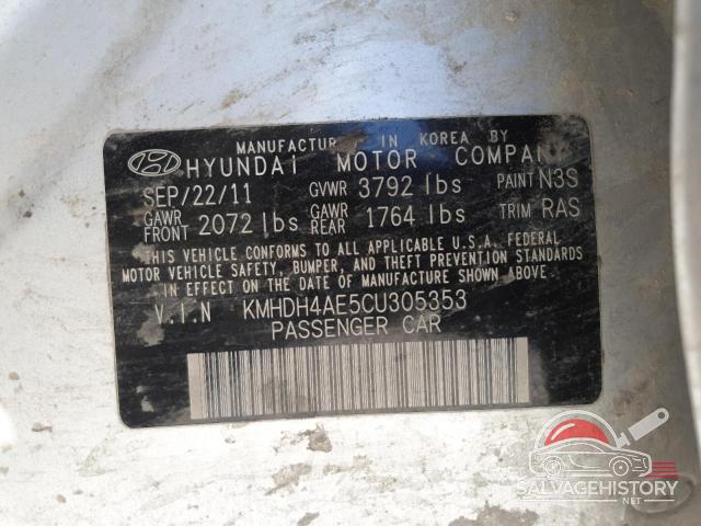 KMHDH4AE5CU305353 2012 HYUNDAI ELANTRA photo no. 13