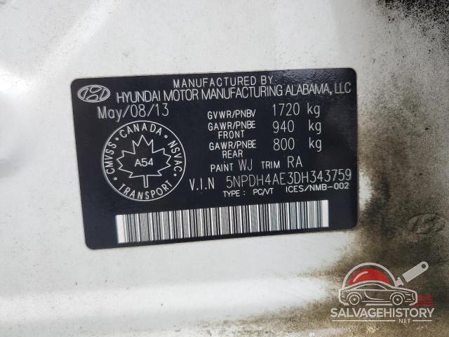 5NPDH4AE3DH343759 2013 HYUNDAI ELANTRA photo no. 12