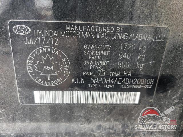 5NPDH4AE4DH200108 2013 HYUNDAI ELANTRA photo no. 13