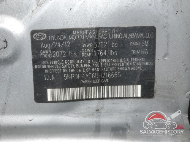5NPDH4AE6DH216665 2013 HYUNDAI ELANTRA photo no. 12