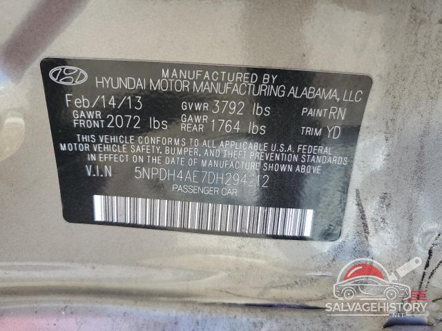 5NPDH4AE7DH294212 2013 HYUNDAI ELANTRA photo no. 13