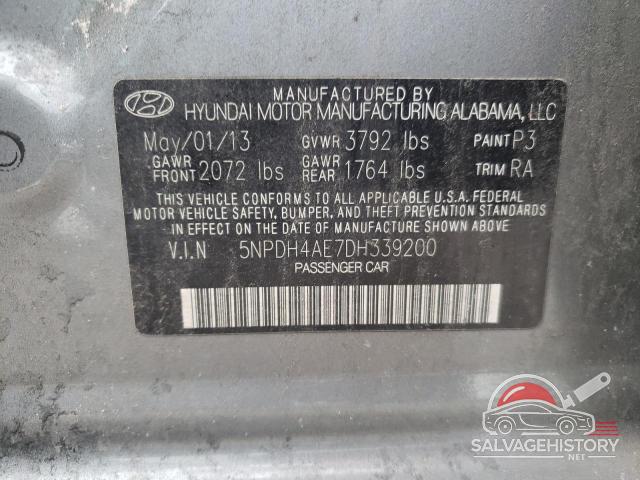 5NPDH4AE7DH339200 2013 HYUNDAI ELANTRA photo no. 12
