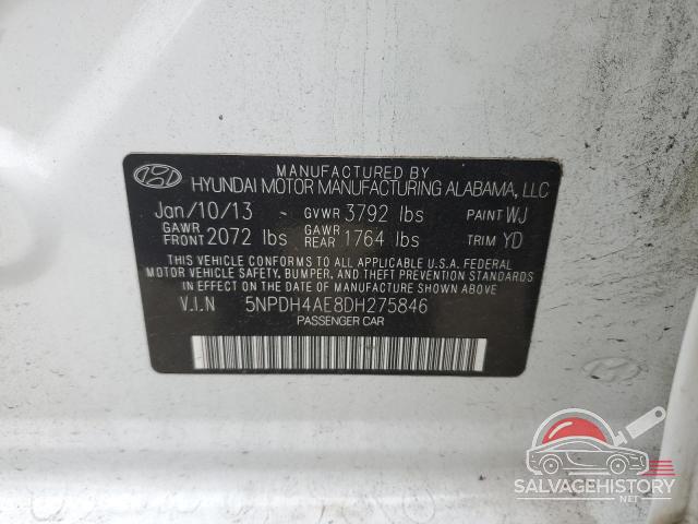 5NPDH4AE8DH275846 2013 HYUNDAI ELANTRA photo no. 12