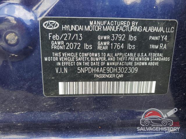 5NPDH4AE9DH302309 2013 HYUNDAI ELANTRA photo no. 12