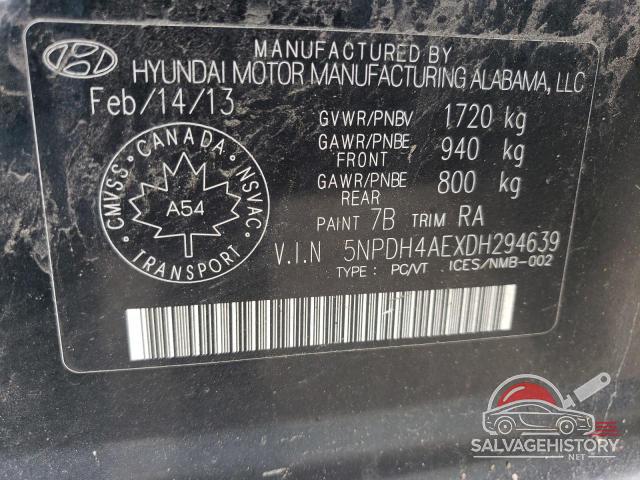 5NPDH4AEXDH294639 2013 HYUNDAI ELANTRA photo no. 12
