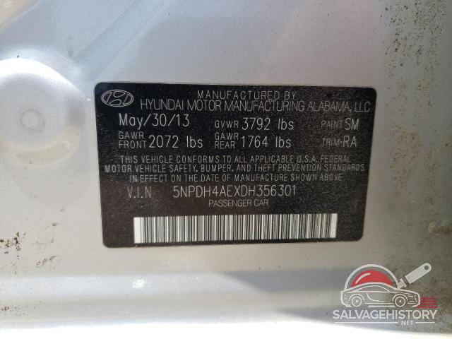 5NPDH4AEXDH356301 2013 HYUNDAI ELANTRA photo no. 12