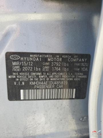 KMHDH4AE1DU485819 2013 HYUNDAI ELANTRA photo no. 12