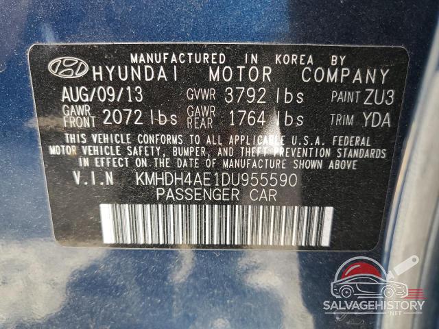 KMHDH4AE1DU955590 2013 HYUNDAI ELANTRA photo no. 13