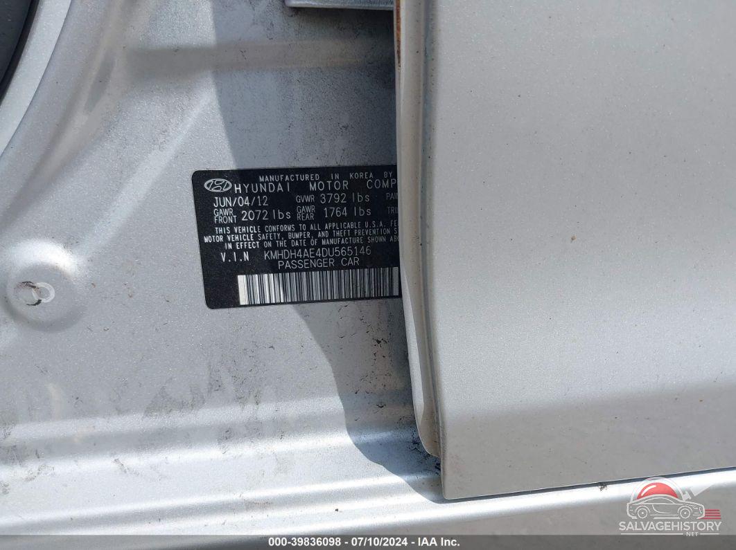 KMHDH4AE4DU565146 2013 HYUNDAI ELANTRA photo no. 9