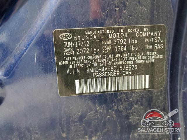 KMHDH4AE6DU578626 2013 HYUNDAI ELANTRA photo no. 12