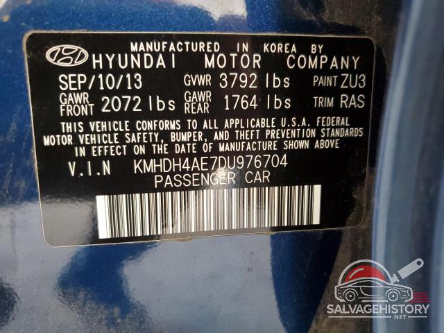 KMHDH4AE7DU976704 2013 HYUNDAI ELANTRA photo no. 12