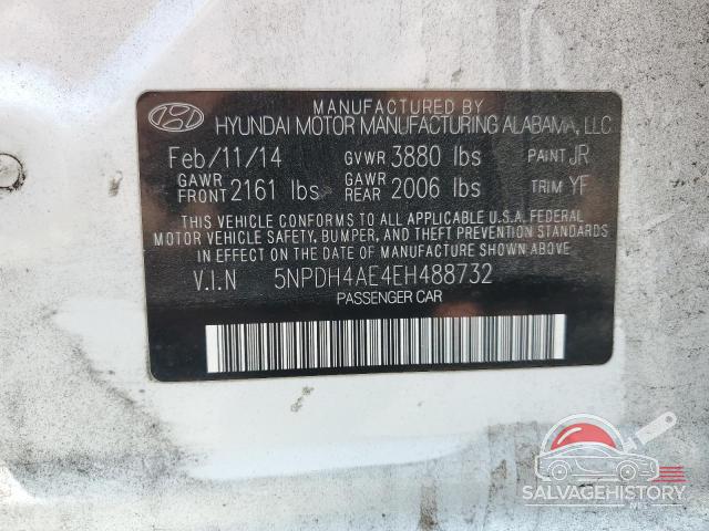 5NPDH4AE4EH488732 2014 HYUNDAI ELANTRA photo no. 12