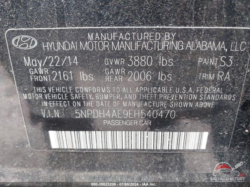 5NPDH4AE9EH540470 2014 HYUNDAI ELANTRA photo no. 8