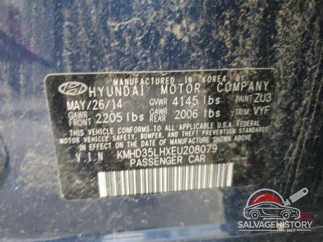 KMHD35LHXEU208079 2014 HYUNDAI ELANTRA photo no. 13