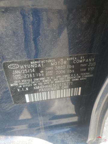 KMHDH4AE5EU116771 2014 HYUNDAI ELANTRA photo no. 12
