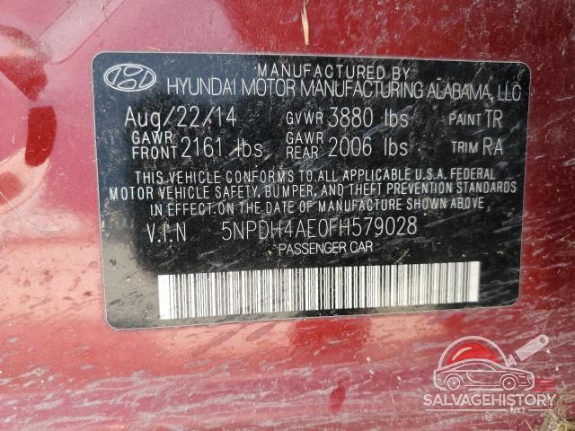 5NPDH4AE0FH579028 2015 HYUNDAI ELANTRA photo no. 12