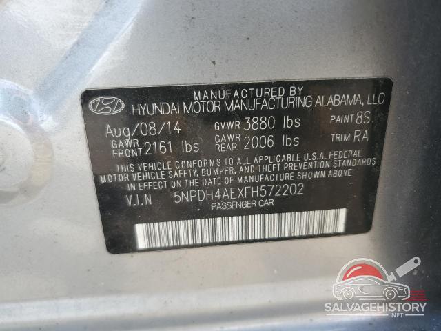 5NPDH4AEXFH572202 2015 HYUNDAI ELANTRA photo no. 12