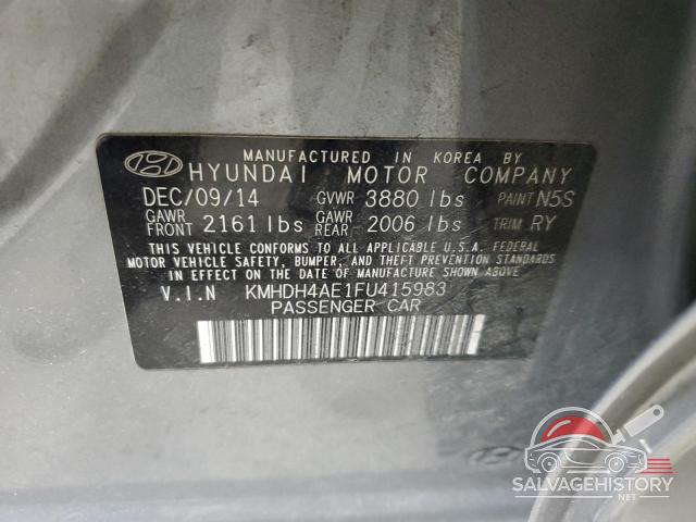 KMHDH4AE1FU415983 2015 HYUNDAI ELANTRA photo no. 12