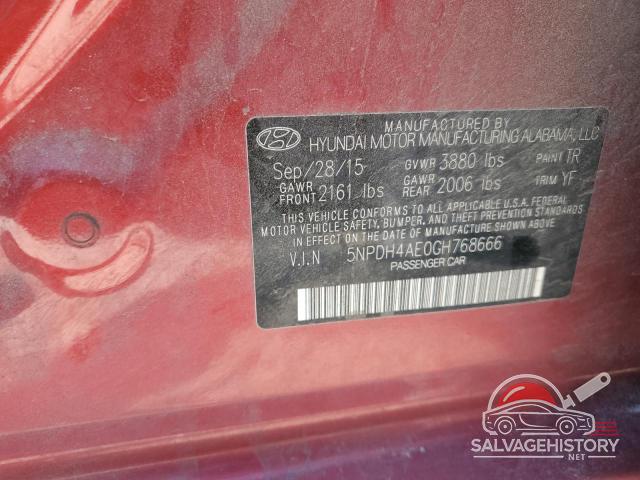 5NPDH4AE0GH768666 2016 HYUNDAI ELANTRA photo no. 13