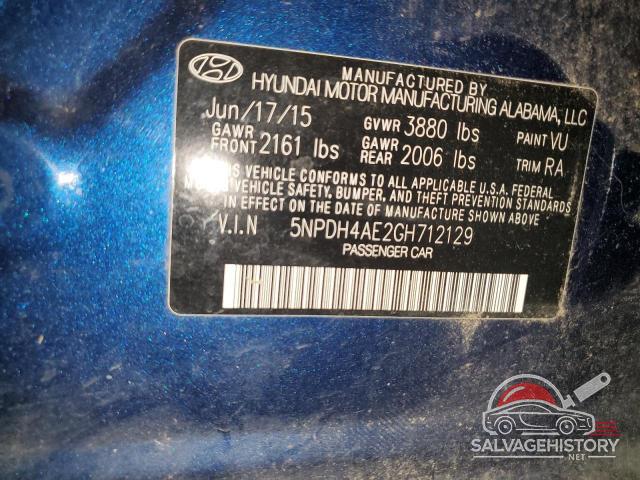 5NPDH4AE2GH712129 2016 HYUNDAI ELANTRA photo no. 12