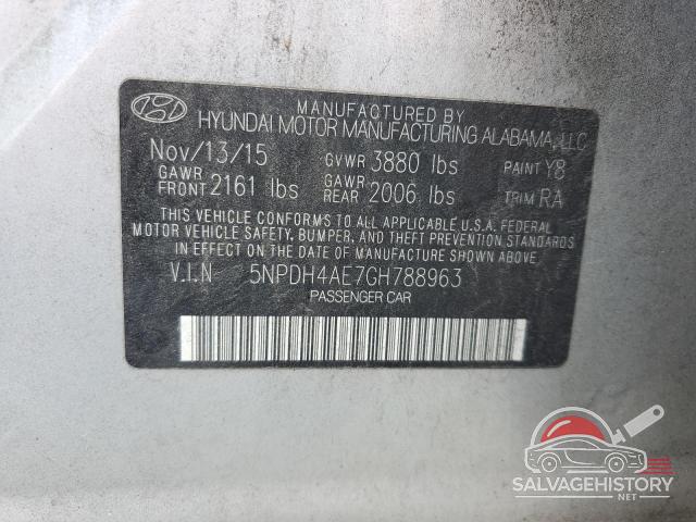 5NPDH4AE7GH788963 2016 HYUNDAI ELANTRA photo no. 12
