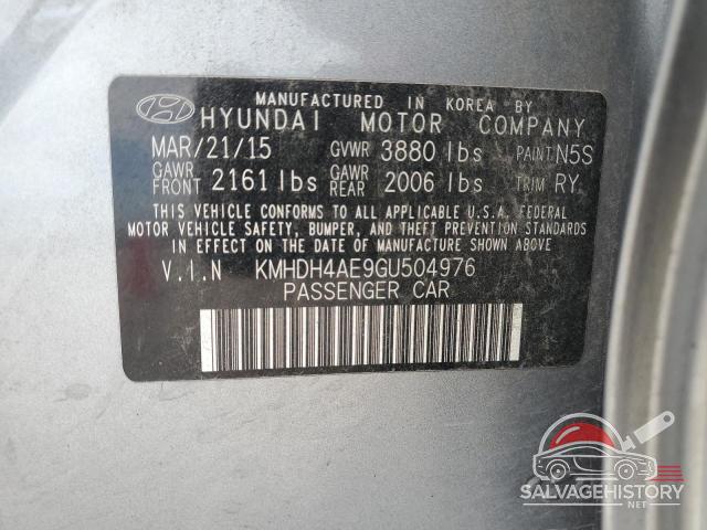KMHDH4AE9GU504976 2016 HYUNDAI ELANTRA photo no. 12