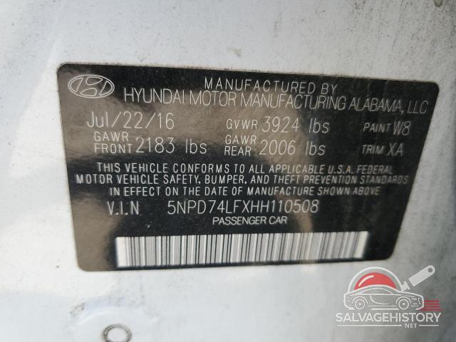 5NPD74LFXHH110508 2017 HYUNDAI ELANTRA photo no. 12