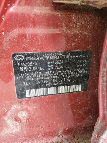 5NPD84LF4HH021126 2017 HYUNDAI ELANTRA photo no. 12