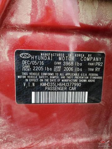 KMHD35LH6HU377990 2017 HYUNDAI ELANTRA photo no. 13
