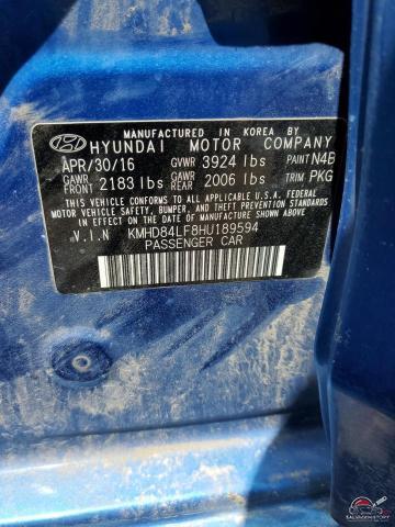 KMHD84LF8HU189594 2017 HYUNDAI ELANTRA photo no. 12