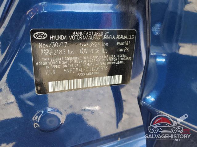 5NPD84LF0JH299978 2018 HYUNDAI ELANTRA photo no. 12