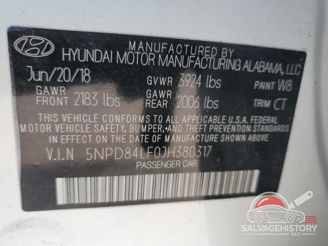 5NPD84LF0JH380317 2018 HYUNDAI ELANTRA photo no. 12