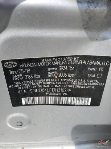 5NPD84LF1JH310289 2018 HYUNDAI ELANTRA photo no. 12