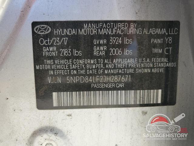 5NPD84LF2JH287671 2018 HYUNDAI ELANTRA photo no. 12