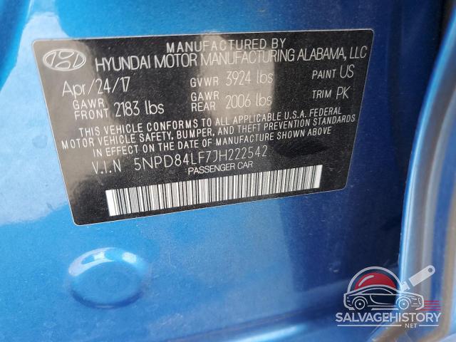 5NPD84LF7JH222542 2018 HYUNDAI ELANTRA photo no. 12