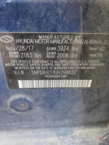 5NPD84LF8JH298822 2018 HYUNDAI ELANTRA photo no. 12