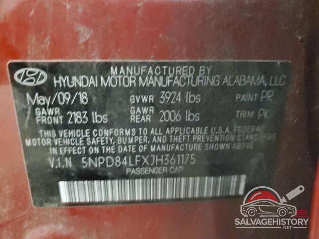 5NPD84LFXJH361175 2018 HYUNDAI ELANTRA photo no. 12