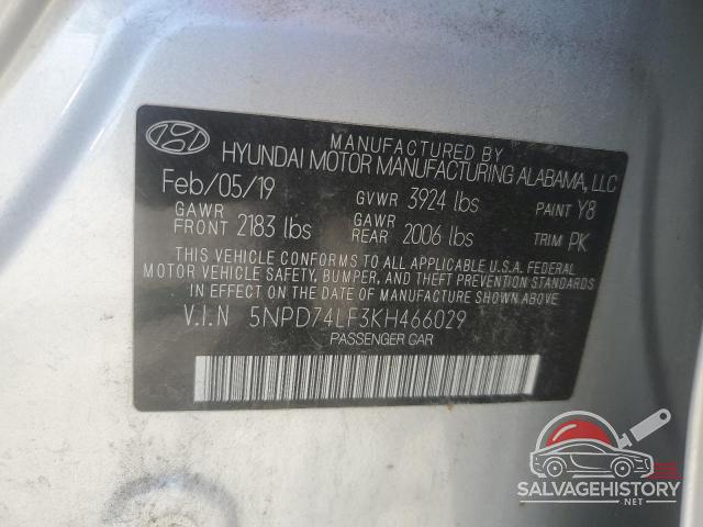 5NPD74LF3KH466029 2019 HYUNDAI ELANTRA photo no. 13