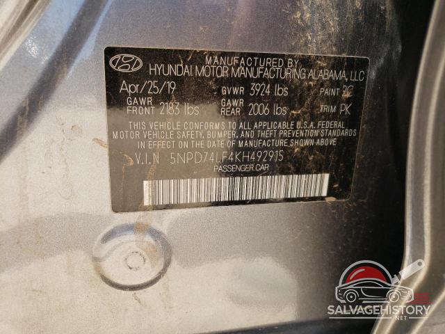 5NPD74LF4KH492915 2019 HYUNDAI ELANTRA photo no. 13