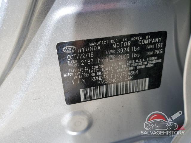 KMHD74LF1KU799864 2019 HYUNDAI ELANTRA photo no. 12