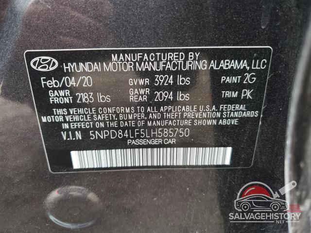 5NPD84LF5LH585750 2020 HYUNDAI ELANTRA photo no. 12
