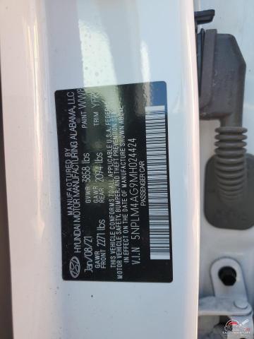 5NPLM4AG9MH024424 2021 HYUNDAI ELANTRA photo no. 12