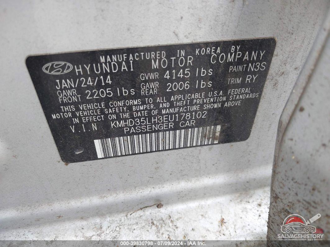 KMHD35LH3EU178102 2014 HYUNDAI ELANTRA GT photo no. 9