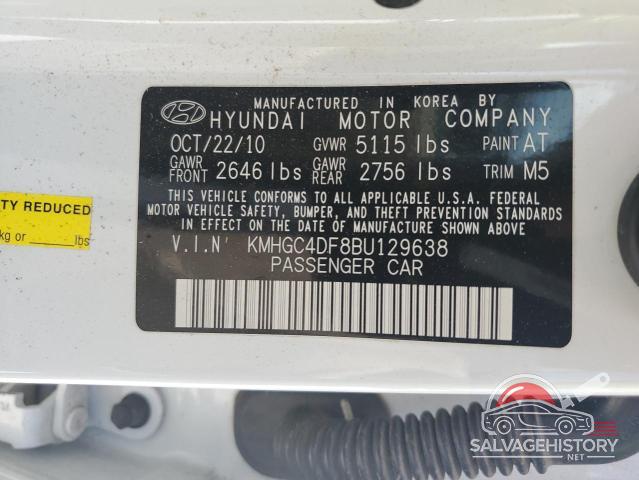 KMHGC4DF8BU129638 2011 HYUNDAI GENESIS photo no. 12