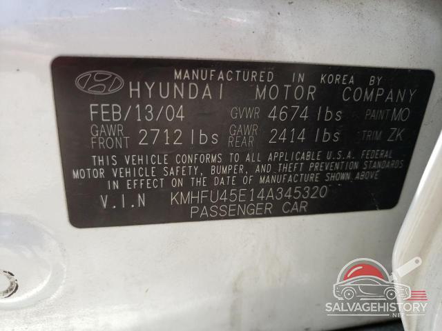 KMHFU45E14A345320 2004 HYUNDAI GRANDEUR photo no. 12