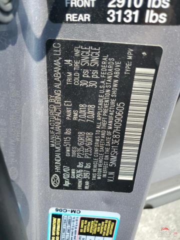 5NMSH13E87H090605 2007 HYUNDAI SANTA FE photo no. 12