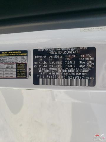 5XYZT3LB3FG299922 2015 HYUNDAI SANTA FE photo no. 13
