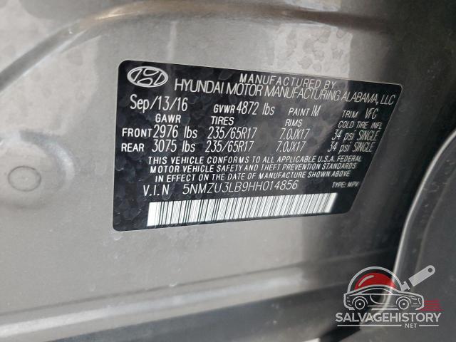 5NMZU3LB9HH014856 2017 HYUNDAI SANTA FE photo no. 12
